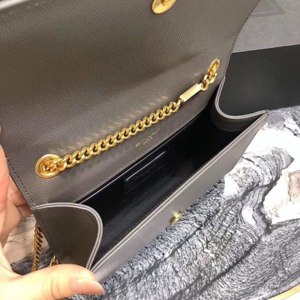 Saint Laurent Small Kate Bag In Fog Grained Leather