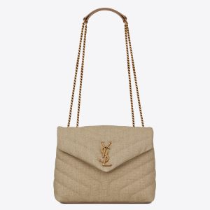 Saint Laurent Loulou Small Bag In Linen Canvas