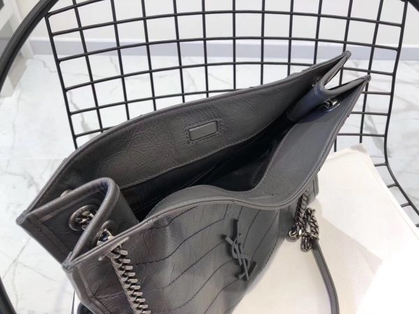 Saint Laurent Medium Niki Shopping Bag In Storm Leather