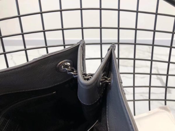 Saint Laurent Medium Niki Shopping Bag In Storm Leather